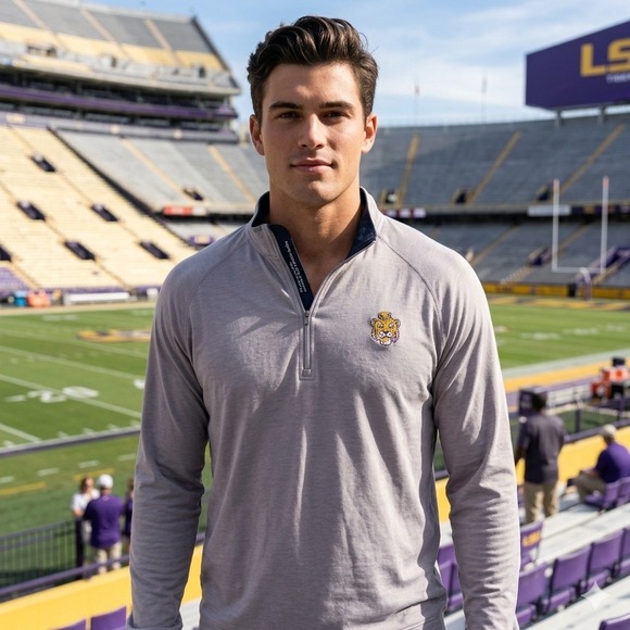 johnnie-O Other - Johnnie-O Freeborne 1/4 Zip Men XXL Grey LSU Tigers Performance UPF 50 Pullover